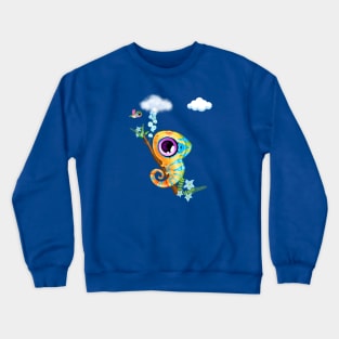 Cute lizard hummingbird friends Crewneck Sweatshirt